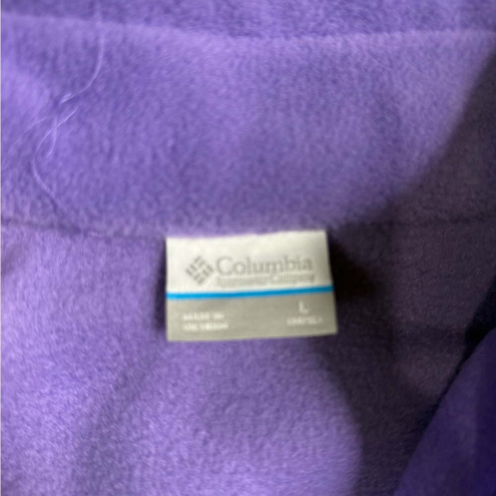Columbia Jacket Girls Large Long Sleeve Full Zip Fleece Outdoors Purple A030725 - Picture 4 of 5